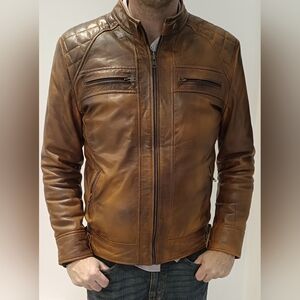 Brand New Men Genuine Biker leather jacket